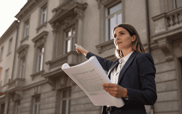 Bâtiment historique rénové avec soin, mettant en valeur l'architecture classique et les détails architecturaux.