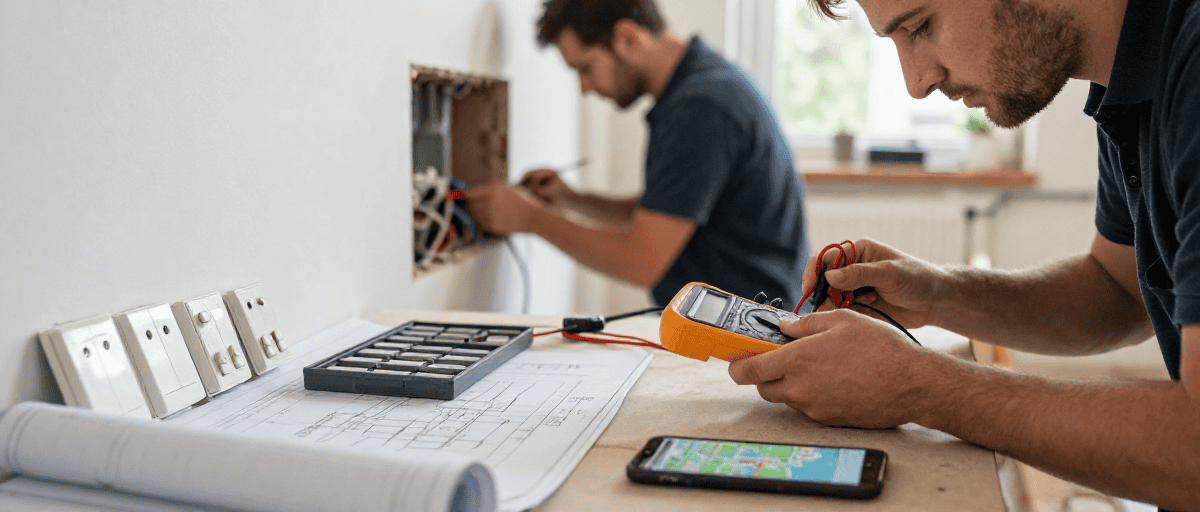 Installation électrique, dépannage et maintenance électrique pour maisons et bâtiments résidentiels.